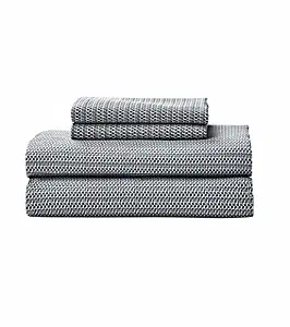 Calvin Klein Home City Plaid, Queen Sheet Set, Storm, 3 Piece