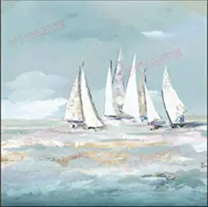 Windy Hill Collection 30" x 30" Sailboats Print Picture Painting Canvas Wall Art WA9-LE107-A