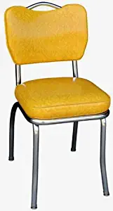Richardson Seating Handle Back Diner Chair with 2" Box Seat Cracked Ice Yellow
