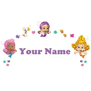 Personalized Bubble Guppies Girls Kids Name Wall Decal