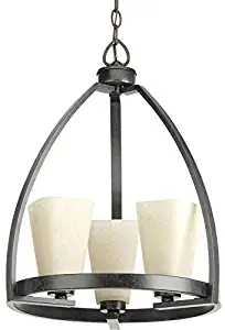 Progress Lighting P4811-84 Ridge 16-in 3-Light Espresso Tinted Glass Shaded Chandelier