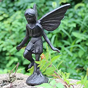 ZAMTAC 4 Cast Iron Cherubs Angels Figurine Statue Rustic Brown Metal Winged Angel Paper Weight Home Garden Yard Decor Ornaments Study