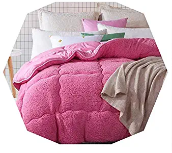 COOL Store Super Warm Winter Wool Quilt Comforter/Duvet/Blanket Lamb Down Fabric Filling Queen King Size Single Double Pink,110cmx150cm 1500g,3