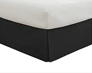 Lux Hotel Bedding Tailored Bedskirt, Classic 14 drop length, Pleated Styling, California King, Black by Lux Hotel