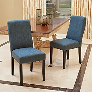 Christopher Knight Home Heath Indigo Fabric Dining Chairs (Set of 2), Blue