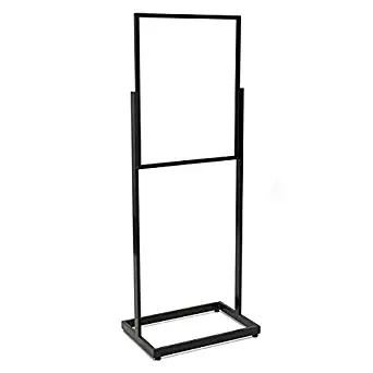 KC Store Fixtures 10604 Floor Standing Sign Holder, Rectangular Tube, 22" x 28", Black