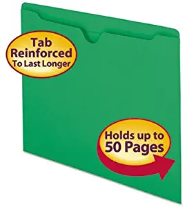 Colored File Jackets w/Reinforced 2-Ply Tab, Letter, 11pt, Green, 100/Box, Sold as 1 Box, 100 Each per Box