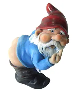 Funny Guy Mugs Garden Gnome Statue - Mooning Gnome - Indoor/Outdoor Garden Gnome Sculpture for Patio, Yard or Lawn