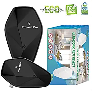ProvostPro White - Ultrasonic Pest Repeller Newest Design Humane Mice Control Electronic Insect Repellent Easiest Way to Reject Rodent Bedbug Mosquito Fly Cockroach Spider Rat Ant 2 Pack (Black)
