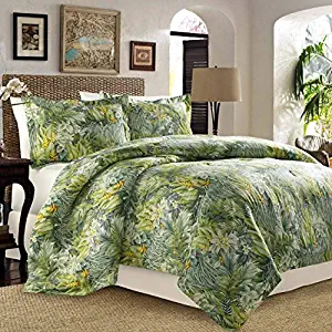 Tommy Bahama Cuba Cabana 4 Pieces Full Queen Comforter Set - Tropical Palm Leaf Design