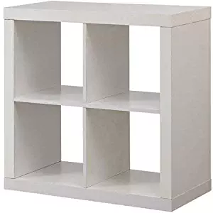 Better Homes and Gardens* Bookshelf Square Storage Cabinet 4-Cube Organizer White (White, 4-Cube)
