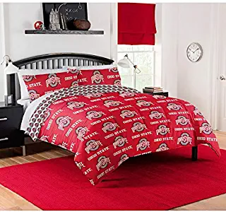 Ohio State Buckeyes Full Comforter & Sheet Set (5 Piece NCAA Bedding) + Homemade Wax Melts