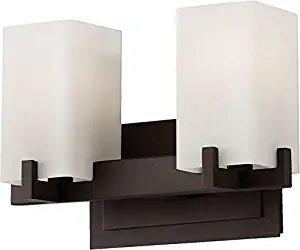 Feiss VS18402-ORB Riva Glass Wall Vanity Bath Lighting, Bronze, 2-Light (13"W x 9"H) 200watts