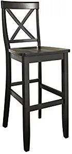 Crosley Furniture CF500430-BK X-Back Bar Stool (Set of 2), 30-inch, Black