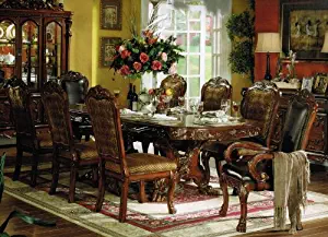 Acme Furniture 9pc Formal Dining Table & Chairs Set in Brown Cherry Finish