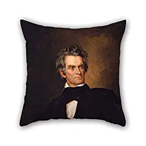 TonyLegner Throw Cushion Covers of Oil Painting George Peter Alexander Healy - John C. Calhoun for Boy Friend Living Room Bedding Chair Home Club 16 X 16 Inches / 40 by 40 cm(Twin Sides)