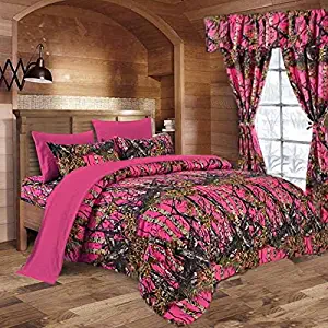 20 Lakes Super Soft Microfiber Camo Comforter Spread (Bright Pink)