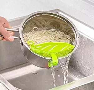 Drhob 1PC Durable Clean Leaf Shape Rice Wash Sieve Beans Peas Cleaning Gadget Kitchen Clips Tools（Color：random）