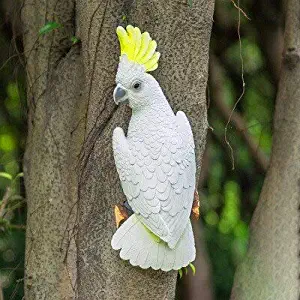 LVA - Fairy Garden Accessories - Resin Cockatoo Animal Sculpture Garden Decoration Outdoor Ornament Pendant