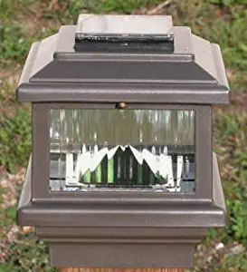 Aurora Polaris Solar Deck Light, 4" Post, 1W LED, Bronze