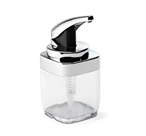 simplehuman Precision Lever Square Push Soap Pump, Chrome And Plastic, 15 fl. oz.