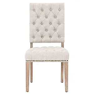 MAKLAINE Dining Side Chair in Bisque and Stone Wash (Set of 2)