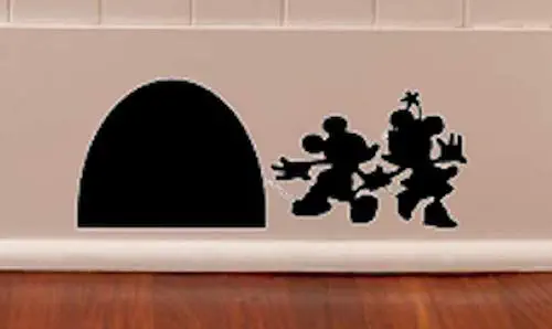 Black, Castle, Mickey, Minnie, Mouse, Free, Hole in Wall, Disney Castle, Disney, Kids, Baby, Living Room, Kitchen, Girls, Teens, Moms, Dads, Boys, Walls, Home, Decorations, Vinyl Sticker, Sticker,