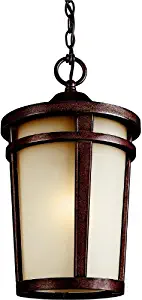 Kichler 49075BSTFL Atwood Outdoor Pendant 1-Light FL, Brown Stone