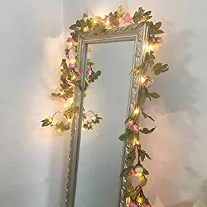 2 Meter 20 LED Flower Leaf Garland Battery Operate Silver LED Fairy String Lights For Wedding Decoration Party Event