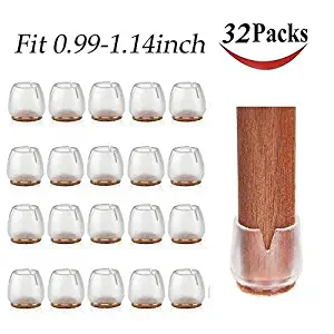 32 Pack Chair Leg Caps Silicone Feet Table Covers Protectors for Hardwood Floors