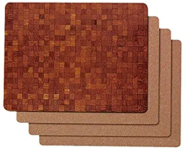 Caramella Bubble Wood Grain Placemats Hard Placemats Cork Backed Set of 4 Colourful Print Heat Resistant Mat for Table