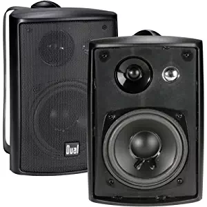 Dual Electronics LU43PB 3-Way High Performance Outdoor Indoor Speakers with Powerful Bass | Effortless Mounting Swivel Brackets | All Weather Resistance | Expansive Stereo Sound Coverage | Sold in Pairs