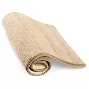 Simple Deluxe Memory Foam Bathroom Floor or Kitchen Runner Rug Mat - Washable, Soft 19.5 x 36-Inch, Beige Brown