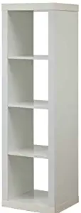 Better Homes and Gardens 4-Cube Organizer Storage Bookcase Bookshelf (4, White)