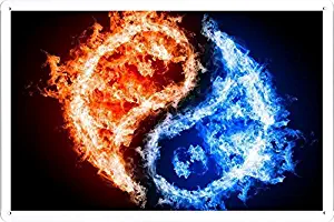 YISUMEI 60" x 80" Blanket Comfort Warmth Soft Plush Throw for Couch Yin Yang Fire Water