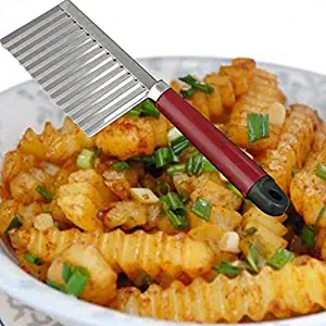 ICRI-SHOP Stainless Steel Potato Wavy Edged Knife Kitchen Gadget Vegetable Fruit Peeler Potato Slicer Cutter Cooking Tools Accessories