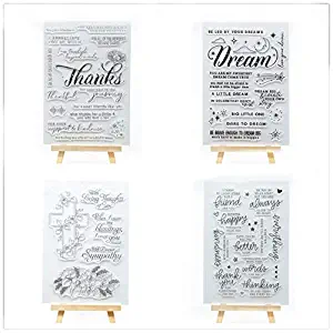 Welcome to Joyful Home 4 Different Sentiments Style Rubber Clear Stamp for Card Making Decoration and Scrapbooking