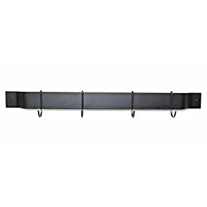 Rogar 1310 36" Bar Rack, Black with Black Hooks