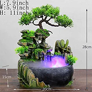 Decoration Crafts,Desktop Fountain Pendant Rockery Water Small Fish Tank Gift Decorations-Atomized 11inch