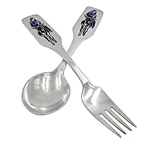 Anton Michelsen Sterling Silver and Enamel Christmas Fork and Spoon Set, 1966