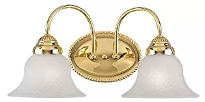 Livex Lighting 1532-02 Edgemont 2 Light Vanity Polished Brass with White Alabaster Glass