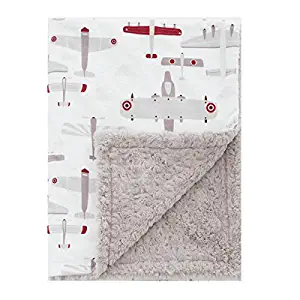 Baby Laundry Aviator Airplane Minky Cuddle Blanky (13"x18”)