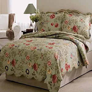 Lifestyle Pem America Edens Garden Quilt with 2 Shams, Full/Queen