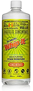 Whip-It Multi-Purpose Stain Remover - 32oz Concentrate - Plant-Based with All 6 Enzymes - All Natural - Made in USA