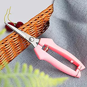 2CR13 Stainless Steel Garden Shears Farmer Florist Garden Plant Pruning secateurs Used for Garden Picking of Fruits and Vegetables, Florist Pruning Plants, Pink Two Packages