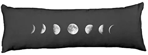 UOOPOO Cool Moon Phases Polyester Body Pillow Cover Square 20 x 54 Inches for Bed Two Sides