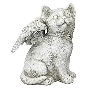 Design Toscano LY7154051 Loving Friend, Memorial Pet Cat Statue, Medium, Antique Stone