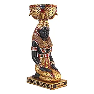 Design Toscano Egyptian Goddess Isis Eset Kneeling Pedestal Urn Plant Stand Statue, 29 Inch, Multicolored