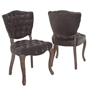 Best Selling Lane Tufted Fabric Dining Chair, Charcoal, Set of 2