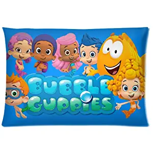 Pillowcase Custom Carton Bubble Guppies Kids Programming Rectangle Zipper Standard Size 20x30 Design Soft and Comfortable Pillow Cover (Twin Sides)